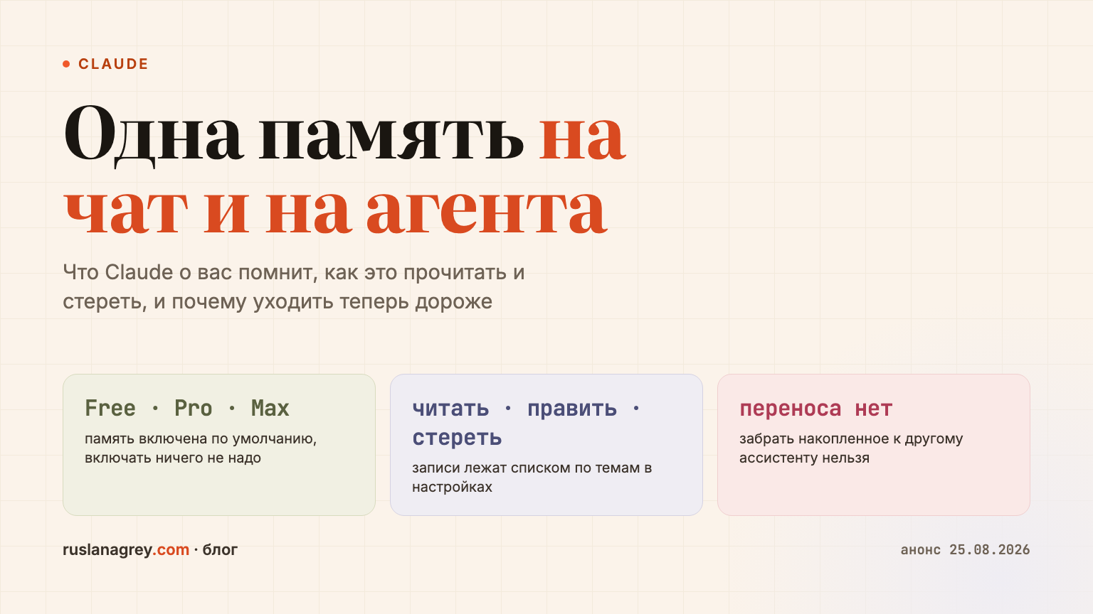 Память Claude стала общей. Теперь агент знает про вас то же, что и переписка